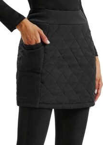 golf leggings paired with a thermal golf skirt