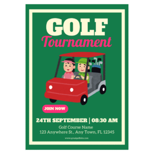 Mixed open golf tournament invitation template