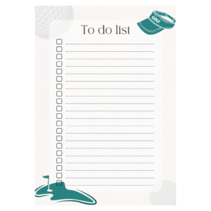 golf themed to do list