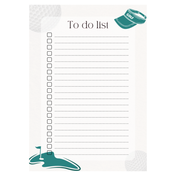 golf themed to do list
