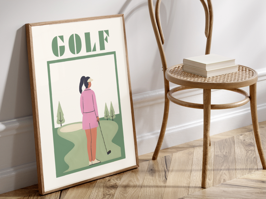 fun and feminine Golf Wall Art for women golfers