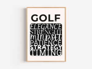Golf Wall ARt Defintion in a minimalist aesthetic style