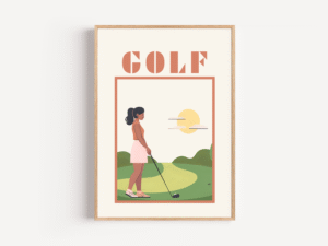 Pretty Golf Wall Art with Retro Vibe