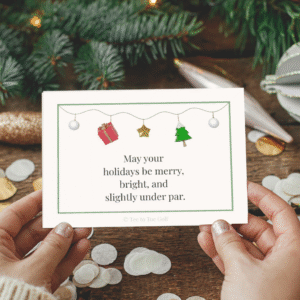 cheerful golf greeting card for christmas