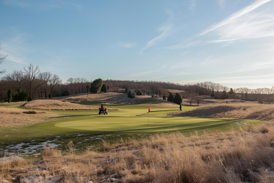 Playing Golf in Winter