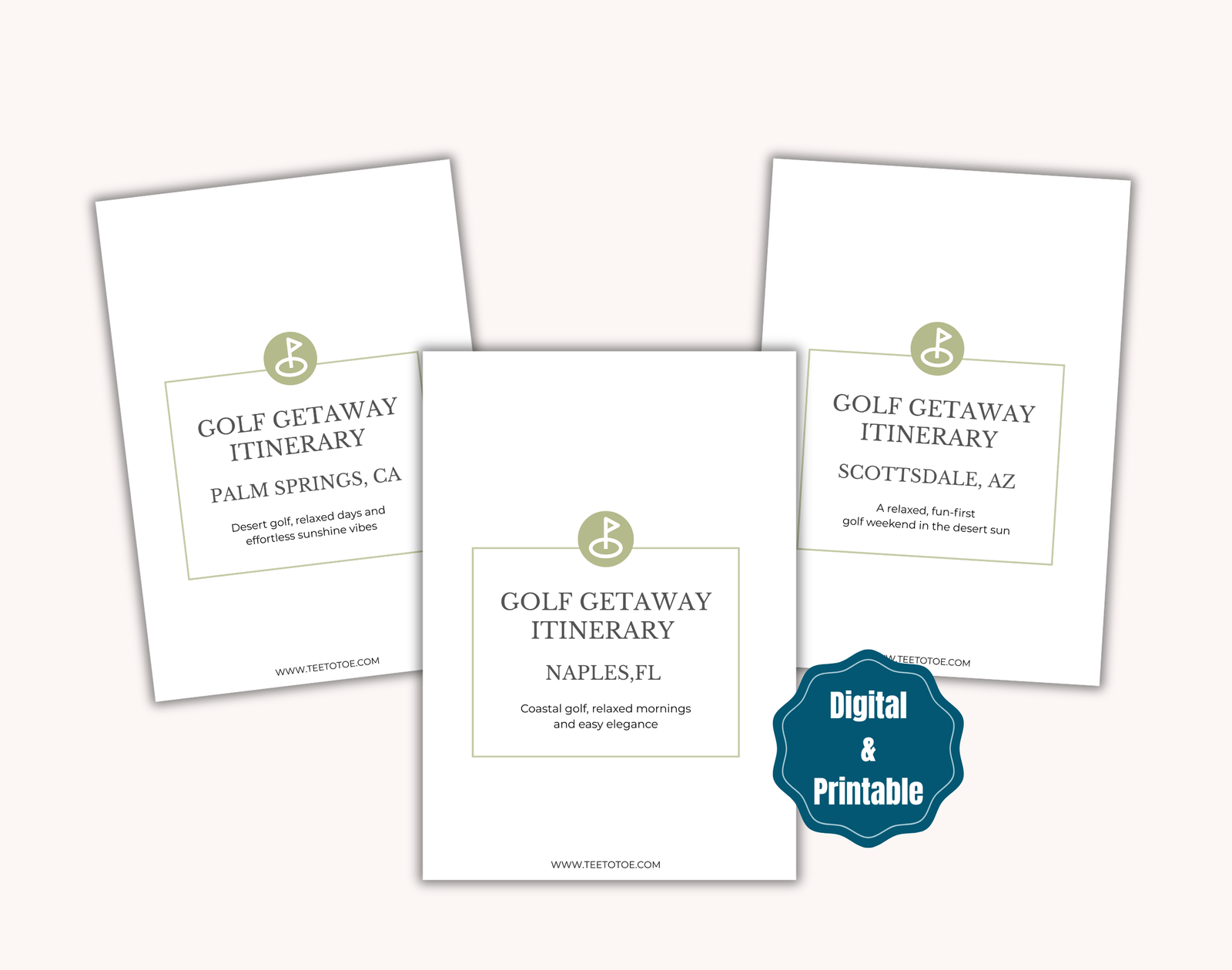 Golf Itinerary for Women golfers