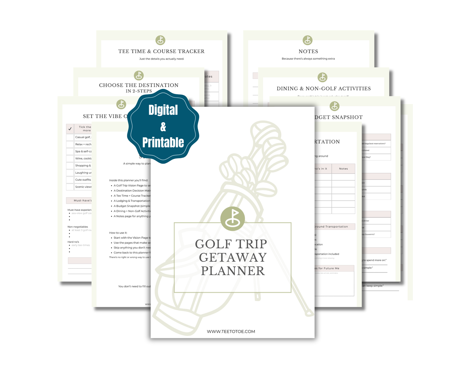 Golf Travel Planner for women