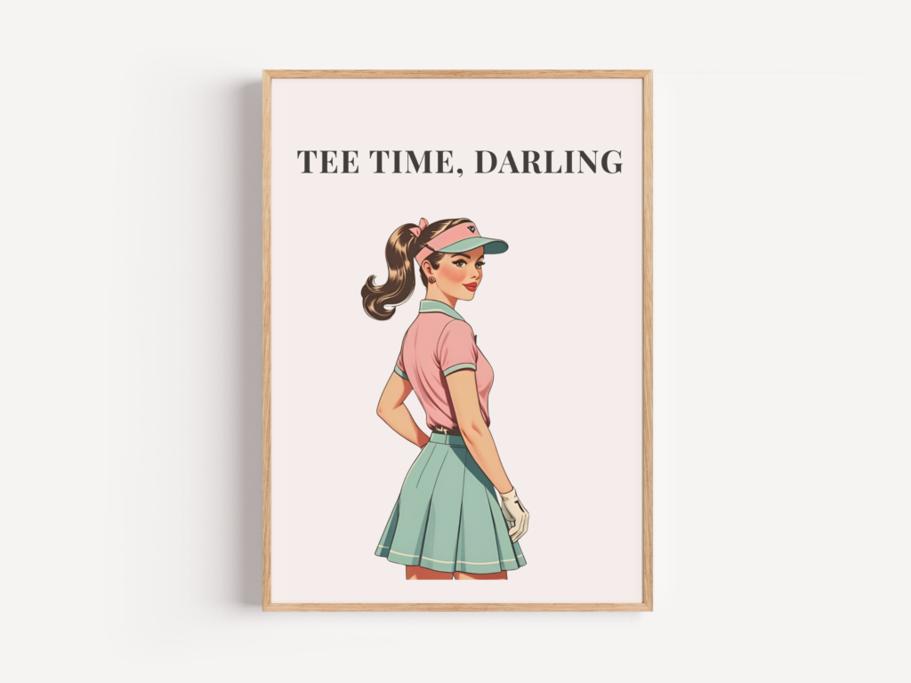vintage golf wall art for women, country club aesthetic