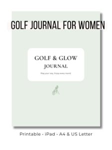 cute golf journal for women golfers, instant download