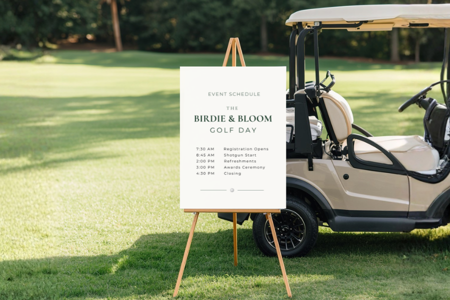 golf tournament signs, golf day welcome sign