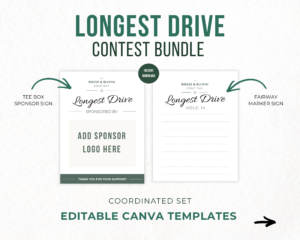 Longest Drive Golf Contest Sign, Golf Sponsor Sign