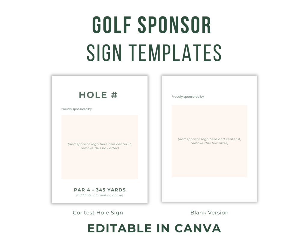 golf sponsor signs for charity golf day