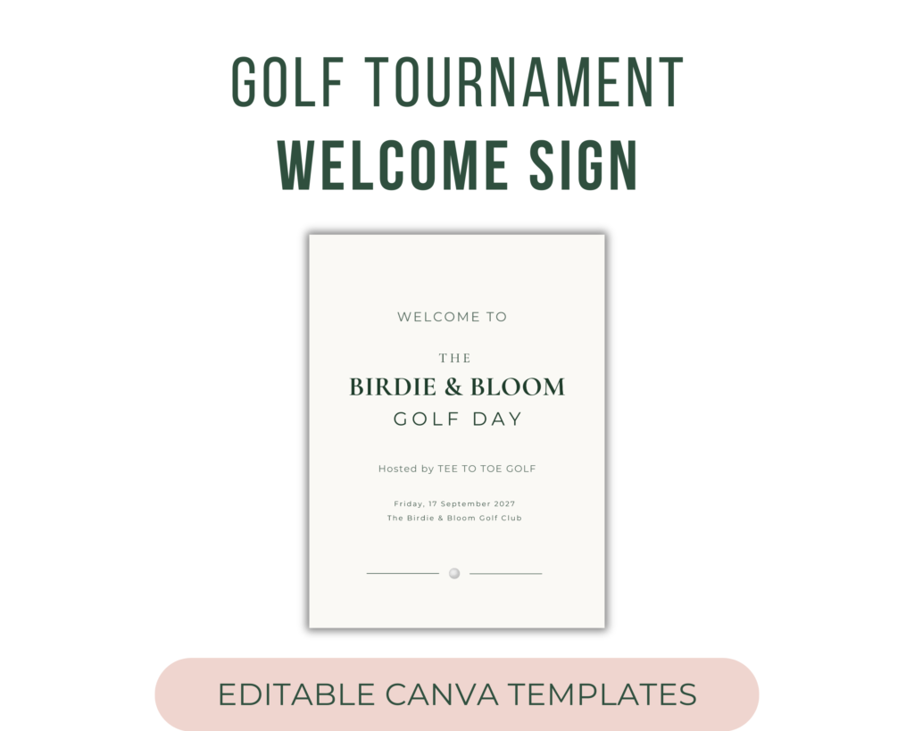 golf day welcome sign
