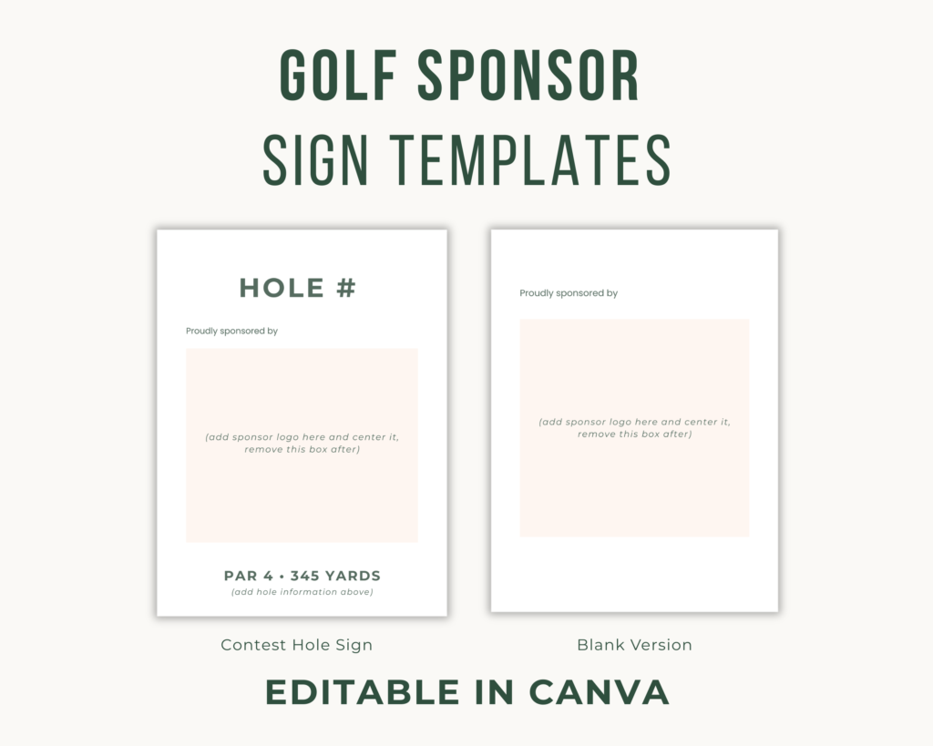 printable golf sponsor signs