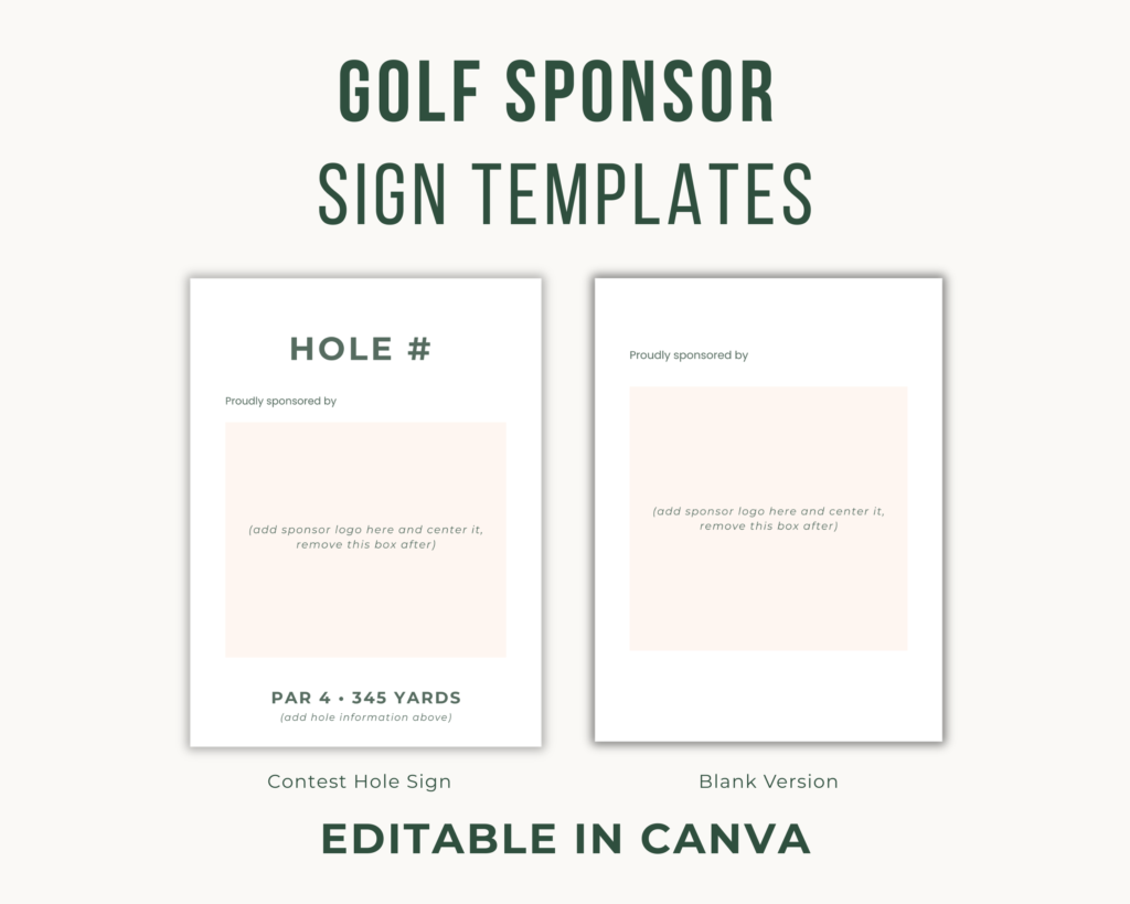 golf sponsor contest signs