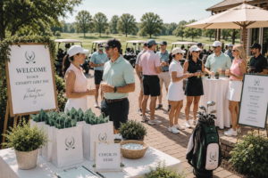 golf fundraiser ideas, golf check in table
