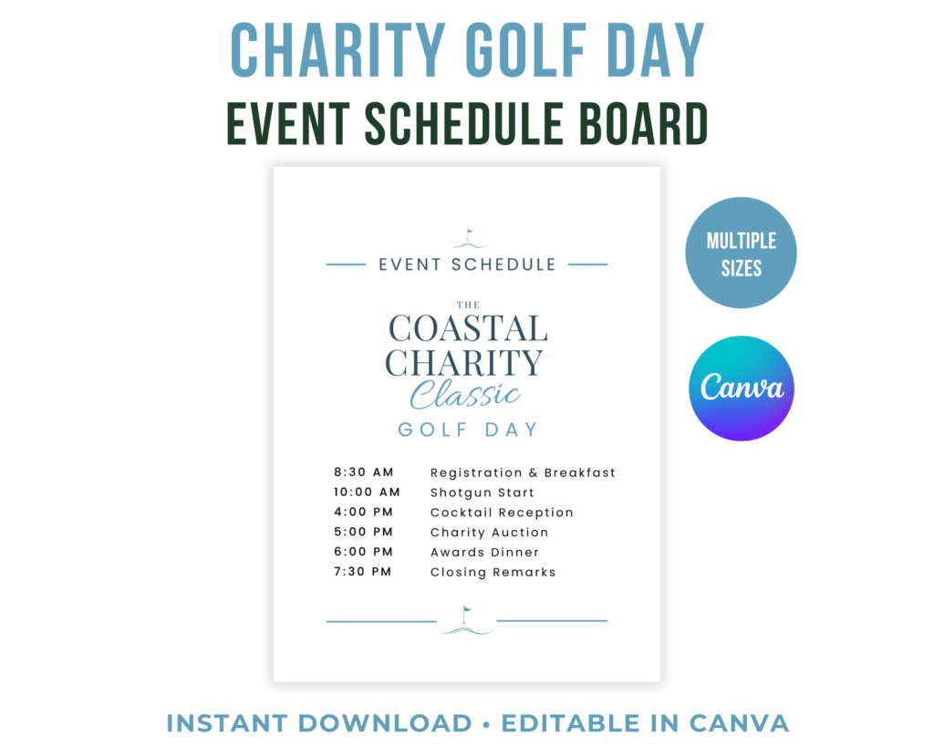 Golf Day Planning, Golf Tournament timeline planning ideas