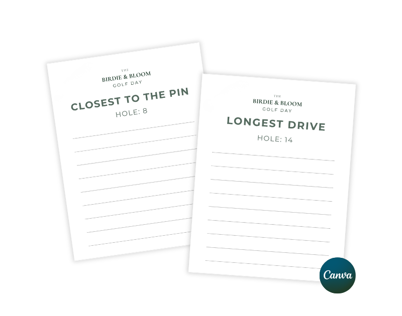 golf contest sign templates