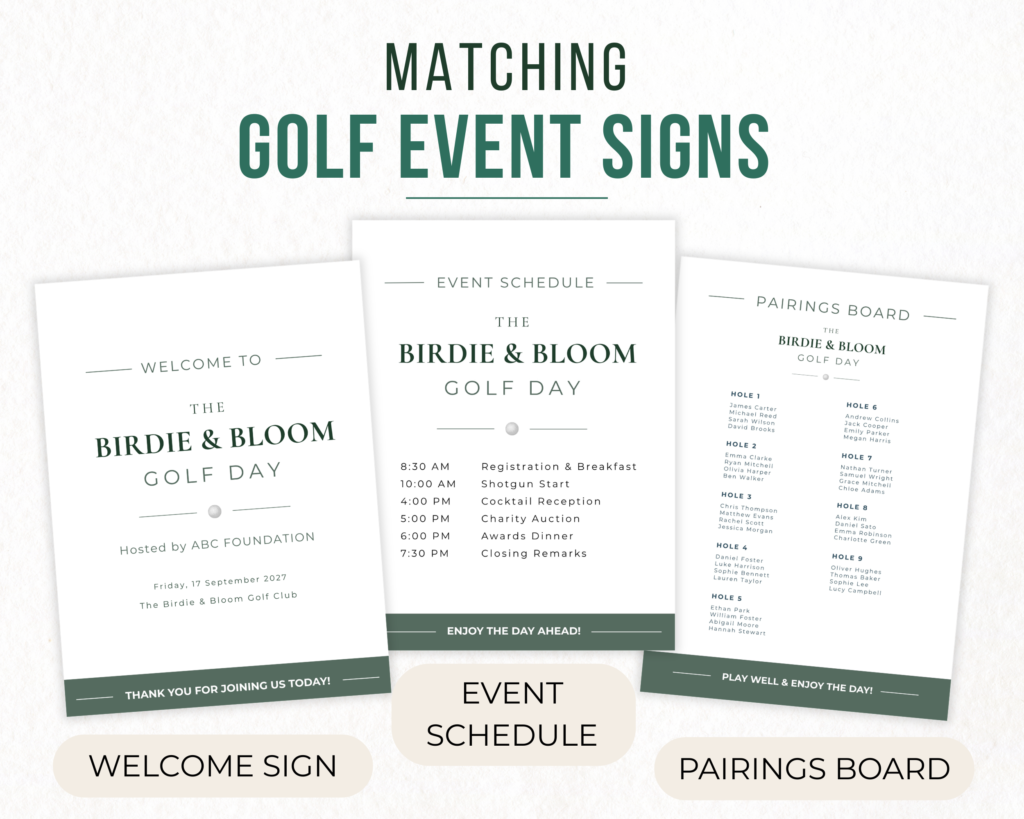 Golf Day Event Signage