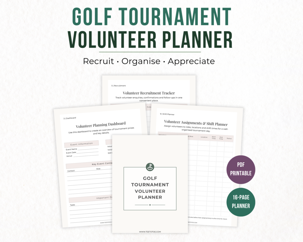 Golf Tournament Volunteer Planner