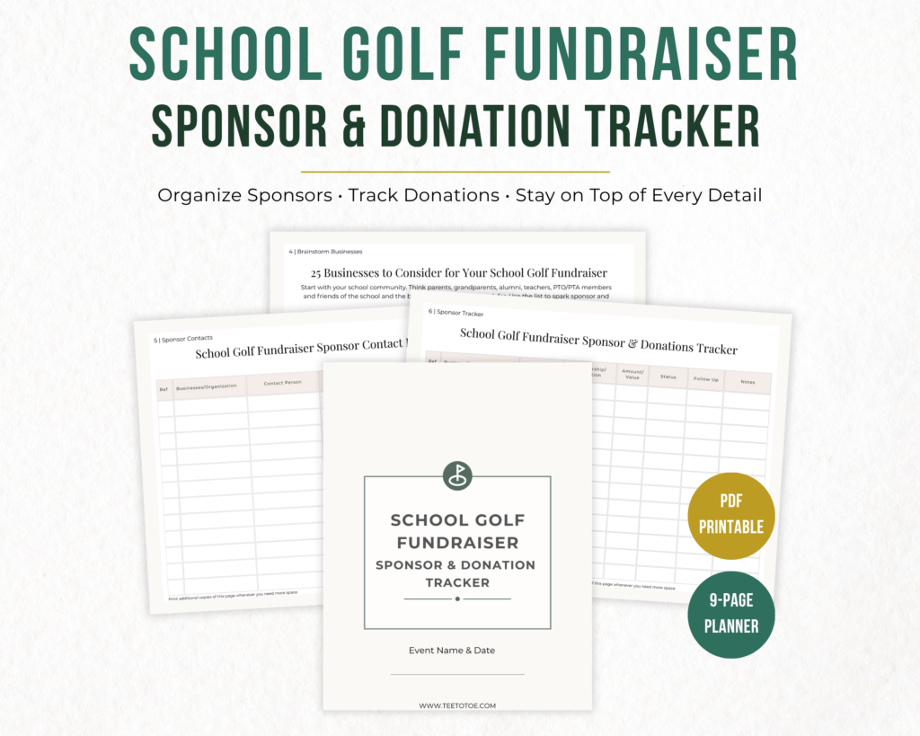 School Golf Fundraiser Sponsor Tracker