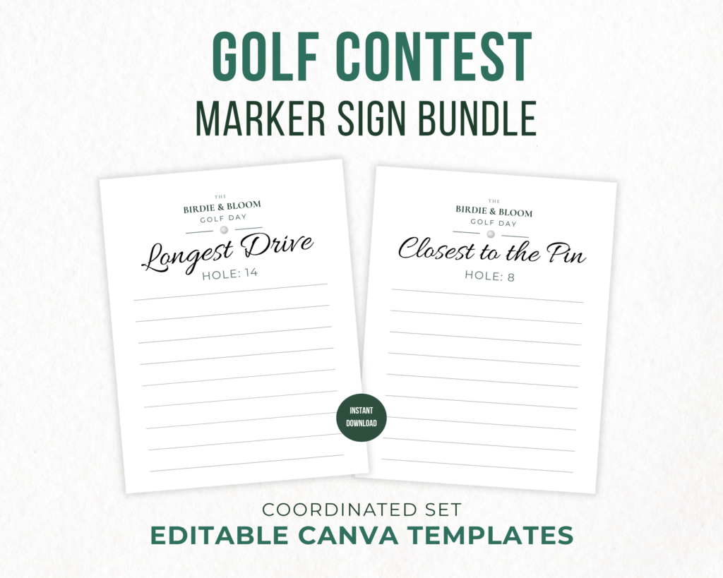 Golf contest signs, closest to the pin & longest drive
