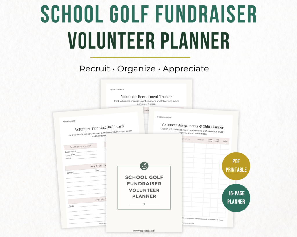 school golf fundraiser volunteer planner