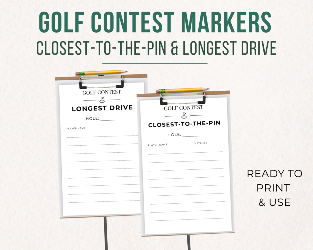 golf contest marker signs