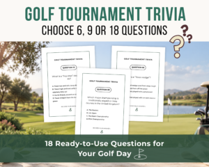 Golf tournament trivia kit