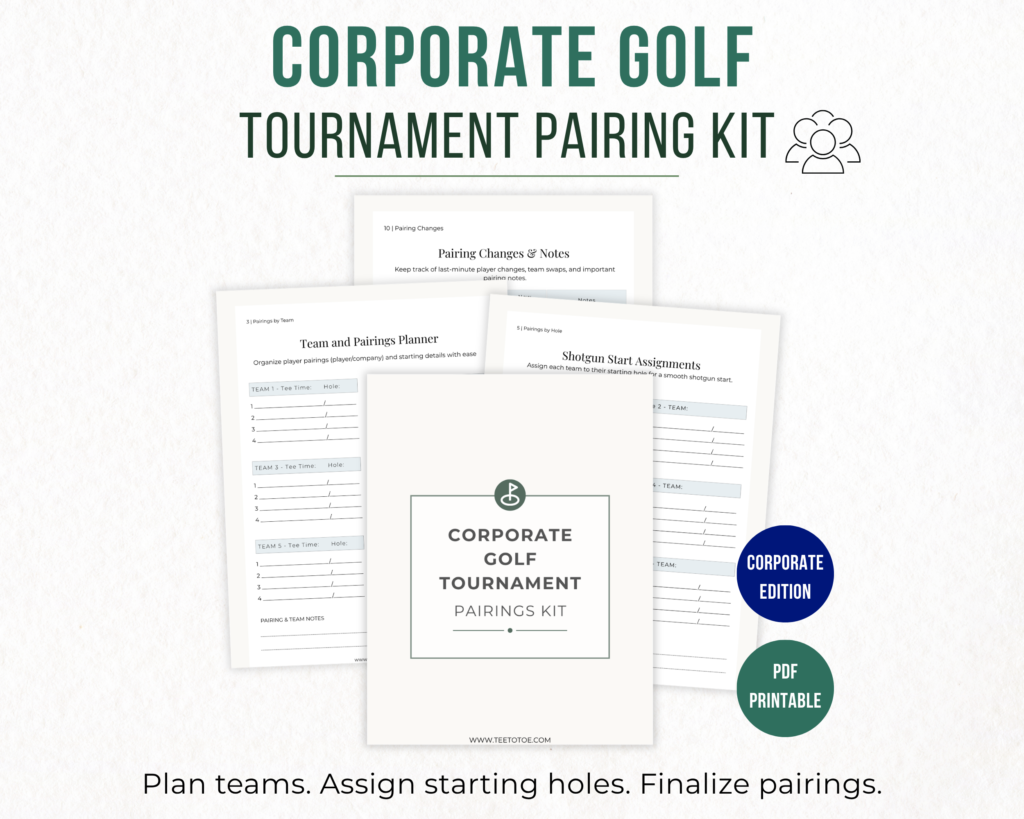 golf tournament pairings kit