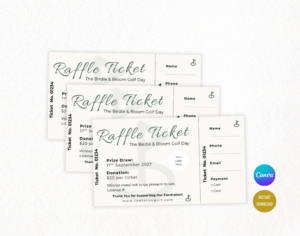Editable Golf Raffle Tickets