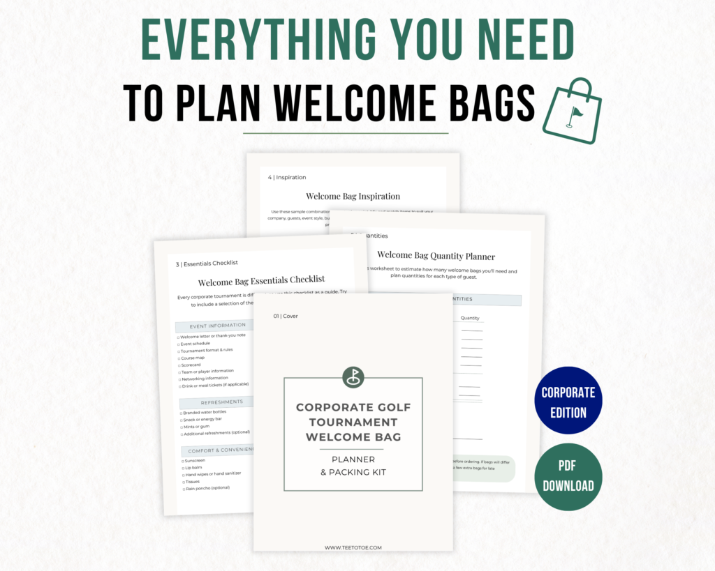 Golf Day Welcome Bag Planner
